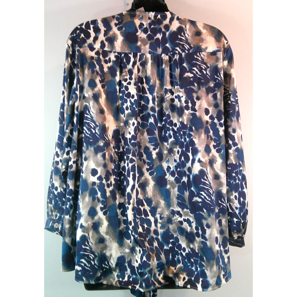 Chico's Women's 3, 16/18 Tie Waist Adjustable Button 3/4 Sleeve Midnight - Picture 6 of 8